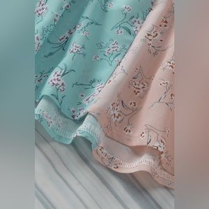 Lavender Floral Patchwork Smocked Waist Maxi Skirt
